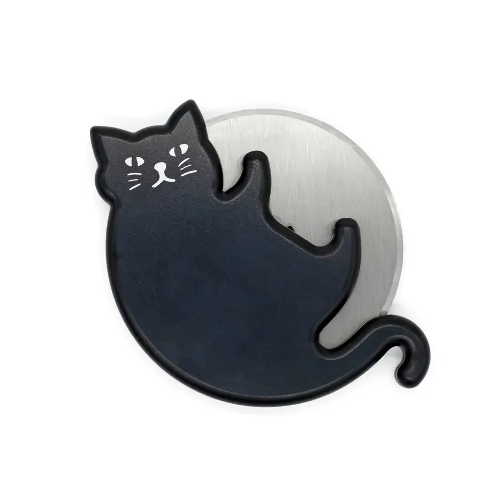 NEW Kikkerland Black Cat Lovers Pizza Cutter Stainless Steel Cats Kitchen